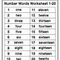 Numbers 1-20 Printable Worksheets