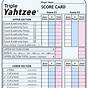 Printable Yahtzee Score Card