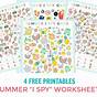 I Spy Summer Worksheets