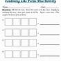 Combining Like Terms Puzzle Worksheet