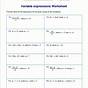 Writing Algebraic Expressions Worksheet