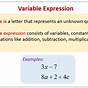 Variables And Expressions Worksheet