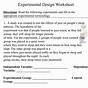 Experimental Design Worksheet Scientific Method