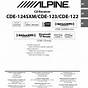 Alpine Cde 123 Owner's Manual