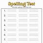 Printable Spelling Test Paper
