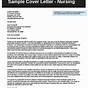 Sample Cover Letter For Nursing Resume
