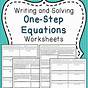 One Step Equations Word Problems Worksheet