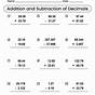 Decimal Addition And Subtraction Worksheets