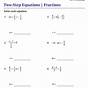 Two-step Equations With Fractions Worksheets