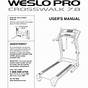 Weslo 831294620 Treadmill Owner's Manual