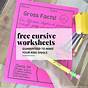 Free Handwriting Worksheets Cursive