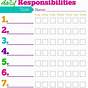 Printable Responsibility Chart For Kids