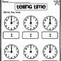 Telling Time On The Hour Worksheets