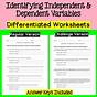 Independent Dependent Variable Worksheet