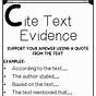 Cite Text Evidence Example