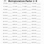 Free Multiplication Facts Worksheets