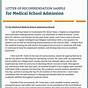 Sample Recommendation Letter For Medical Student