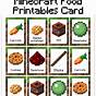 Minecraft Food Cards Printable
