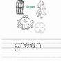 Color The Objects Green Worksheet