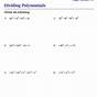 Dividing Polynomials Synthetic Division Worksheet