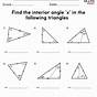 Interior And Exterior Angles Of Triangles Worksheet With Ans