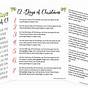 Lyrics 12 Days Of Christmas Printable