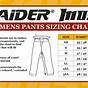 Young Men's Pants Size Chart