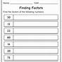 Find Factors Worksheets