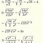 Dividing Radicals Worksheet Algebra 1
