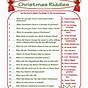 Christmas Song Riddles Worksheet