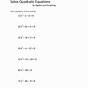 Solving Quadratic Equations Worksheet Answers