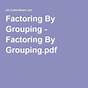Factor By Grouping Worksheets Answers