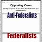 Federalist And Anti Federalist Worksheets Answers