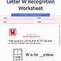 Letter W Recognition Worksheet