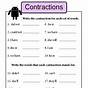 English Contractions Worksheet