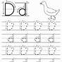 Capital Letter D Tracing Worksheets