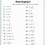 Rearranging Formulas Worksheet Answers