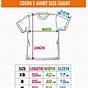 T-shirt Size Chart In Cm