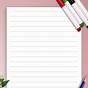 Lined Paper Template Printable