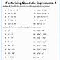 Factor Quadratics Worksheets
