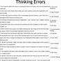 Thinking Errors Worksheet Therapist Aid