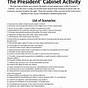 The President's Cabinet Worksheets Answers