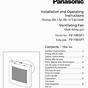 Panasonic Fv-0810rsl1 Installation Manual