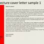 Sample Cover Letter Architecture