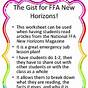 Ffa New Horizons Worksheet Answers