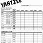 Printable Yahtzee Score Sheet