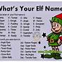 What's Your Elf Name Chart