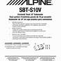 Alpine Pwa S10v Owner's Manual