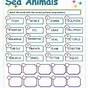 Sea Animals Worksheets Pdf
