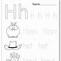 Letter H Kindergarten Worksheets
